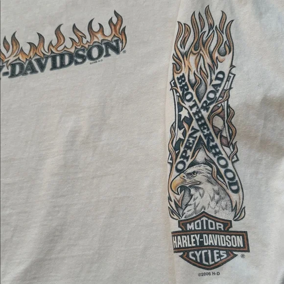 ‘06 Harley-Davidson Vintage Long Sleeve T-Shirt w/ Flame Graphic Y2K - Picture 9 of 11